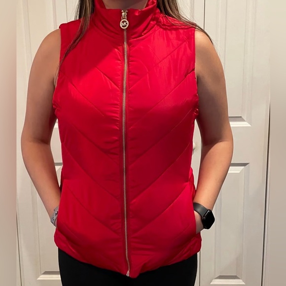 Michael Kors Jackets & Blazers - Michael Kors Crimson Vest with Gold Accents Size Medium